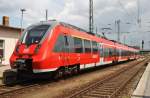 Hier 442 709-2 als RE10 (RE18460) von Cottbus nach Calau(NI), dieser Triebzug stand am 11.7.2014 in Cottbus.