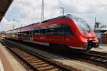 Hier 442 142-6 als RB11 (RB18220) von Cottbus nach Frankfurt(Oder), dieser Triebzug stand am 11.7.2014 in Cottbus. 