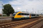 Hier 642 913-0 als RB46 (RB68944) von Cottbus nach Forst(Lausitz), dieser Triebzug stand am 25.7.2015 in Cottbus.