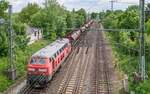 Auch 218 399 rangierte am 29.5.20 auf der Jagstbrücke in Crailsheim. 