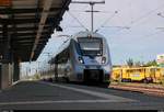 1442 660 (Bombardier Talent 2) der S-Bahn Mitteldeutschland (MDSB II | DB Regio Südost) als S 37249 (S2) nach Leipzig-Stötteritz steht in ihrem Startbahnhof Delitzsch unt Bf auf der