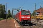 Hier die Freiburger 146 109-4  Lahr  +  Baden Wrttemberg erfahren  am 16.06.2013 bei der Einfahrt in den Bahnhof von Denzlingen gen Sden.