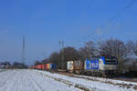 Am 24.01.2021 zog BOXX 193 538 einen Containerzug durch Dülken richtung Viersen. 