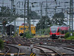 Blick von Bahnsteigbereich des Hauptbahnhofes Dortmund auf das Vorfeld West.