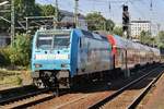 146 013 erreicht am 30.9.2017 mit dem RE50 (RE16513)  Saxonia  von Leipzig Hauptbahnhof den Dresdener Hauptbahnhof.