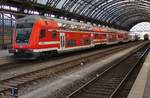 S1 von Meißen Triebischtal nach Schöna fährt am 30.9.2017 in den Dresdener Hauptbahnhof ein.