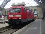 BR 143 015 in Dresden Hauptbahnhof; Mai 2007