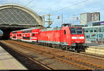 146 016-1 der S-Bahn Dresden (DB Regio Südost) als S 31729 (S1) von Meißen Triebischtal nach Schöna verlässt Dresden Hbf auf Gleis 13 (ehem.