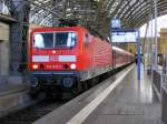 143 630-2 mit ICE-Ersatzzug nach Leipzig Hbf am 15.11.2008 in Dresden Hbf.