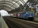 101 070-1  Adler Mannheim  steht mit EC 378 Wien-Sdbahnhof - Ostseebad Binz in Dresden Hbf.