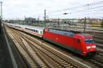 DB 101 027-1 erreicht mit EuroCity den Dresdner Hbf.