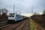 Am 28.12.2013 rollte ein Sonderzug mit 185 697 von den Dresdner Eislöwen durch Dresden Stetzsch mit dem Ziel Bad Nauheim.