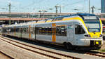 Die Eurobahn ET 7.09 steht warm in Düsseldorf.