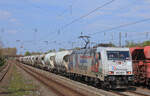 185 349, Düsseldorf-Rath, 28.04.2021, Güterzug von Großkorbetha nach Neuss Gbf