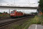 # Duisburg-Entenfang 8  Die 185 099-9 der DB Cargo mit einem Güterzug aus Norden kommend durch Duisburg-Entenfang in Richtung Ratingen.