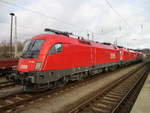 Der österreichische Taurus 1116 089 und zwei weitere 1116er,am 11.Januar 2020,im brandenburgischen Eberswalde.