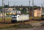 Für HGB Hessische Güterbahn von Akiem die 187 501-2 am 15.07.2020 in Eberswalde Hbf abgestellt.