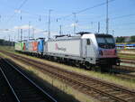 RheinCargo stand mit mehreren Loks,darunter auch die 187 077,am 31.Juli 2022,in Eberswalde.