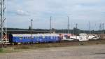 Schwertransport der Firma Heavy Cargo + Service GmbH steht am 07.08.09 in Eberswalde Hbf.