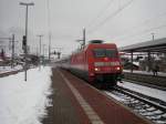 IC Ersatzzug nach Dresden Hbf bei der Einfahrt in Eisenach um 16.05 Uhr.