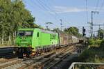 Von der Abendsonne beschienen durchfährt die GreenCargo-BR 5334 am 10.07.2023 den Bahnhof Elmshorn