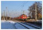  Einfahrt des RE von Stralsund. Dieser Zug endet in Elsterwerda. Aufnahme am 20.12.2009