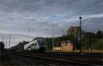 Der VT 08 der Vogtlandbahn als  Vogtlandexpress   auf dem Weg nach Berlin-Zoo in Elsterwerda , 29.09.2012