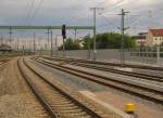 Blick auf das stliche Gleisvorfeld am 14.09.2012 in Erfurt Hbf.