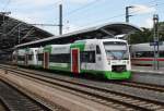 Hier VT302 und VT320 als EB80997 von Apolda nach Saalfeld(Saale), bei der Ausfahrt am 19.8.2014 aus Erfurt Hbf. 