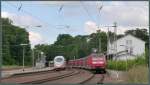 Reger Bahnverkehr am Bahnhof von Eschweiler (Rhl),am 30.Juli.2014.