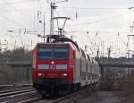 146 031 mit dem RE10129 nach Hamm bei der Einfahrt in Essen Hbf 10.4.10