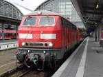 DB Fernverkehr 218 836-5 Abschlepper mit Hilskupplung am 20.05.15 in Frankfurt am Main Hbf