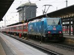 146 246-4 mit Regionalzug bei der Abfahrt aus dem Frankfurter Hauptbahnhof.