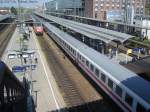 bersicht im Freiburg Hbf: 
EC 101 auf Gleis 3 fhrt kurz ab und Dosto-RE mit BR 146 steht auf Gleis 4. 