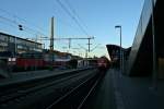 111 061 mit der RB 26579 von Offenburg nach Neuenburg (Baden) am Abend des 23.02.14 beim Halt in Freiburg (Breisgau) Hbf.