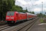 Einfahrt am 03.05.2014 von der Freiburger 146 237-3  Karlsruhe  mit einem RE nach Schliengen in Freiburg (Brsg) Hbf.