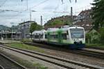 BSB-VT 003 und SWEG-VT506 aus Elzach kommend am Nachmittag des 03.05.14 bei der Einfahrt in den Zielbahnhof Freiburg (Breisgau) Hbf.