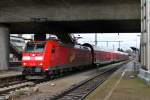 Ausfahrt am 14.12.2013 von 146 115  Baden-Württemberg erfahren  mit einem RE nach Basel Bad Bf in Freiburg (Brsg) Hbf.