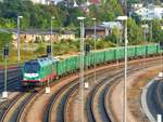 Starkenberger 264 005-0 Voith Maxima 40 CC wartet mit 24 Wagons Sand auf ihr Weiterfahrt am 1.9.2019 in Gera 