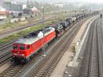 DB-Cargo AG 232 567-8 mit einem Militärtransport auf dem Weg von Gera nach Leipzig 23.10.2019