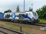 EGP 247 906-1 Siemens Vectron DE( 9280 1247 906-1 D-EGP ), früher Grischan, mit einem containerzug in Gera am 23.6.2021