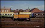 Kleinrangierlok der DR 102123 am 3.10.1990 im Bahnhof Gotha.