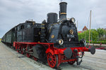 Sonderzug mit der Lok 91-134 im Museumshafen von Greifswald. - 16.07.2016
