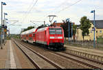 Nachschuss auf 146 009-6 der Elbe-Saale-Bahn (DB Regio Südost) als RE 16360 (RE8) von Halle(Saale)Hbf nach Magdeburg Hbf über Dessau Hbf, der den Hp Greppin auf der Bahnstrecke