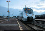 9442 806 (Bombardier Talent 2) von Abellio Rail Mitteldeutschland als RB 74627 (RB20) nach Halle(Saale)Hbf steht in ihrem Startbahnhof Großkorbetha auf Gleis 5.