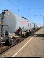 Zahlreiche Kesselwagen von Ermewa SA und GATX sind im Bahnhof Großkorbetha abgestellt.