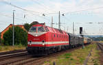229 147 der CLR erreicht mit einem der Sonderzüge zum Tag der offenen Tür bei Piko in Sonneberg am Morgen des 22.06.19 den Bahnhof Jena-Göschwitz.
