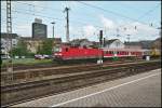 143 214 fhrt mit RB39181  RUHR-SIEG-BAHN  von Hagen Hauptbahnhof nach Siegen.