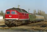 232 640 mit N 4864 (Schwerin Hbf–Büchen) am 12.03.1995 in Hagenow Land