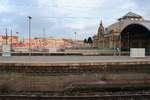 Blick auf die nun vorübergehend  stillgelegte  Westseite in Halle(Saale)Hbf, die an den Erneuerungen im Zusammenhang mit dem Verkehrsprojekt Deutsche Einheit Nr.